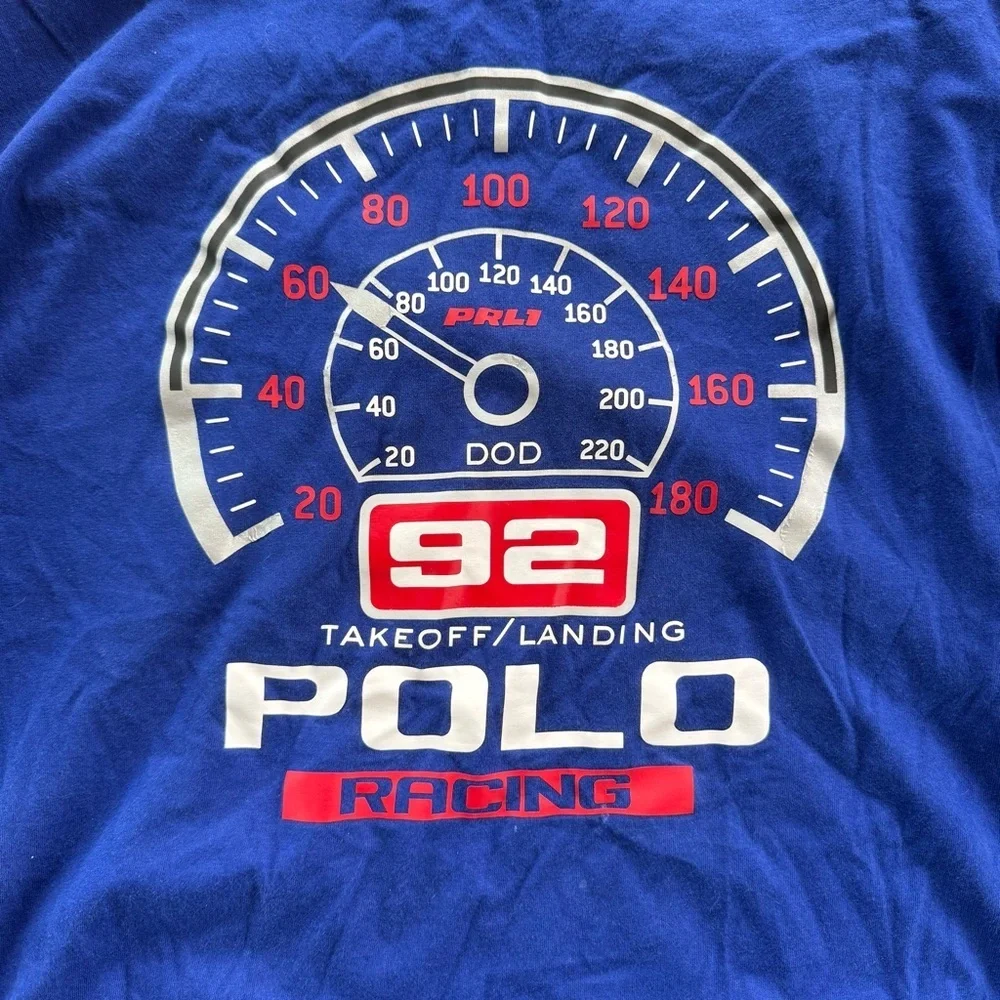 polo ralph lauren racing jersey blue long sleeve ls shirt